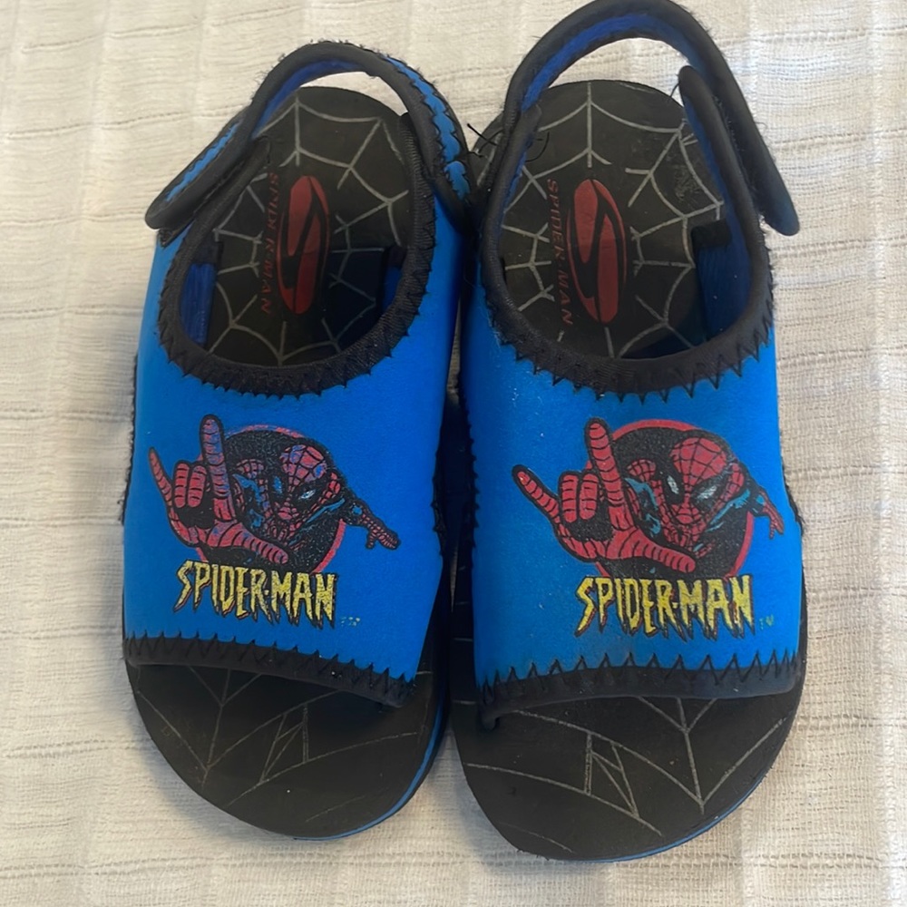 Y2K spiderman sandals cushioned comfort blue toddler boys